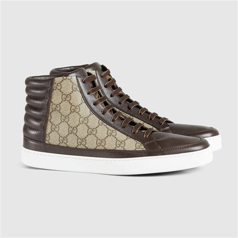 gucci gg supreme high top trainers|gucci high top shoes.